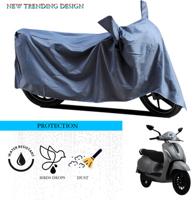 ANTHUB Waterproof Two Wheeler Cover for Bajaj(Chetak, Grey)