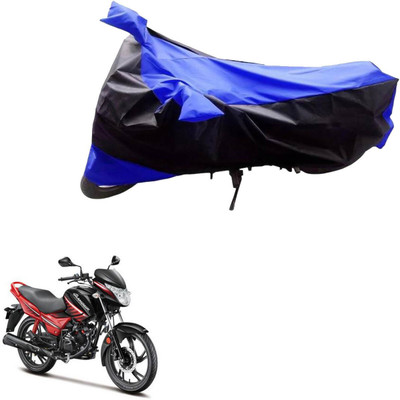 MMSSTAR Waterproof Two Wheeler Cover for Hero(Glamour, Black, Blue)