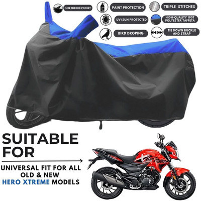ZAQE Two Wheeler Cover for Hero(Xtreme 200R, Black, Blue)