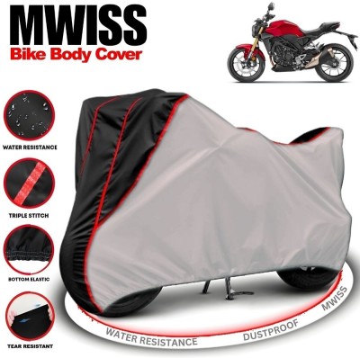 Mwiss Waterproof Two Wheeler Cover for Honda(CB300R, Silver, Black)