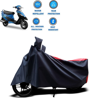 DeepShakshi AUTOMOTIVE Two Wheeler Cover for TVS(Scooty Pep+, Red, Black)