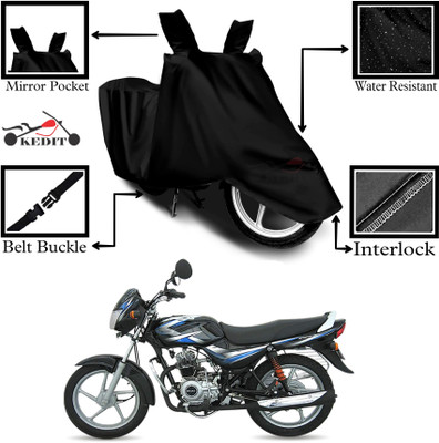 KEDIT Two Wheeler Cover for Bajaj(ComforTec, Black)