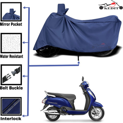 KEDIT Two Wheeler Cover for Universal For Bike(Access 125, Blue)