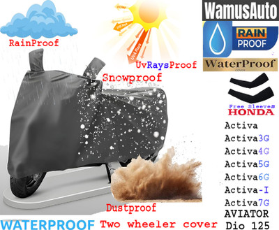 Wamus Auto Waterproof Two Wheeler Cover for Honda(Activa 4G, Grey)