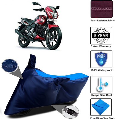 MISSION COLLECTION Waterproof Two Wheeler Cover for TVS(Flame, Blue)