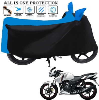 AutoGalaxy Waterproof Two Wheeler Cover for TVS(Apache, Black, Blue)