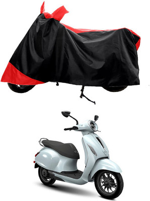 GROFATIK Two Wheeler Cover for Bajaj(Chetak, Red, Black)