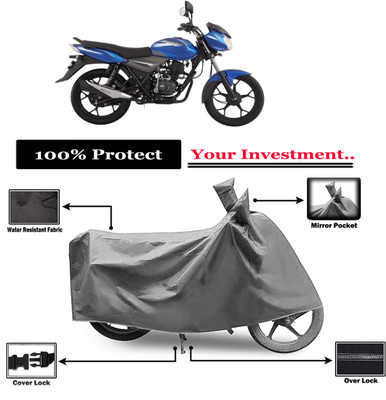 Amexride Two Wheeler Cover for Bajaj(Discover 110, Grey)