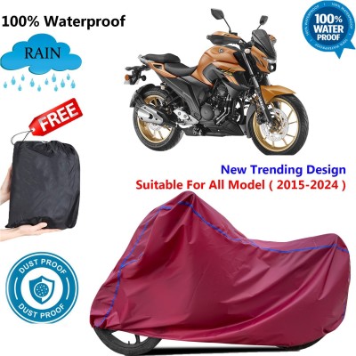 AutoGalaxy Waterproof Two Wheeler Cover for Yamaha(FZ-S, Maroon)