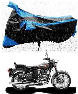 Mdstar Waterproof Two Wheeler Cover for Royal Enfield(500, Blue, Black)