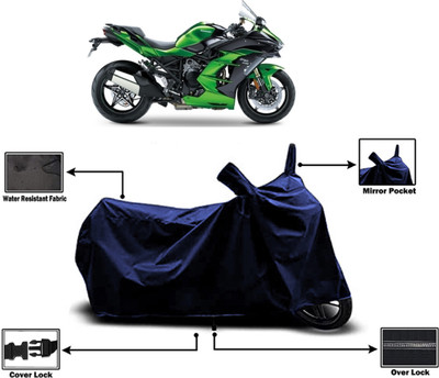 Amexride Two Wheeler Cover for Kawasaki(Ninja H2 SX, Blue)