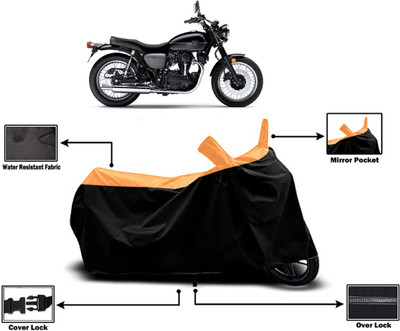 Amexride Two Wheeler Cover for Kawasaki(W800 BS6, Orange)