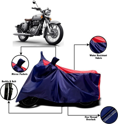 DeepShakshi AUTOMOTIVE Two Wheeler Cover for Royal Enfield(Classic 350, Red, Blue)