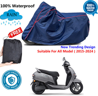 AUTOCAD Waterproof Two Wheeler Cover for TVS(iQube Electric, Blue, Red)