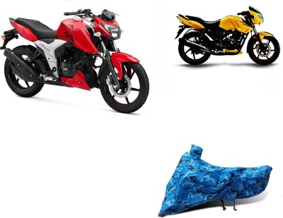 Anlopeproducts Waterproof Two Wheeler Cover for TVS(Apache RTR 200, Blue)