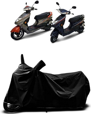 Mdstar Waterproof Two Wheeler Cover for Okinawa(Ridge Plus, Black)