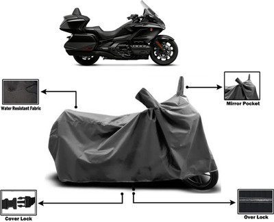 Amexride Two Wheeler Cover for Honda(Gold Wing, Grey)