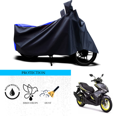 ANTHUB Waterproof Two Wheeler Cover for Yamaha(Aerox 155 Maxi, Black, Blue)