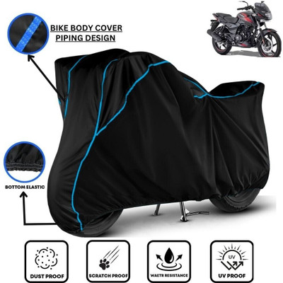 LE PRA Waterproof Two Wheeler Cover for Bajaj(Pulsar 150, Black, Blue)
