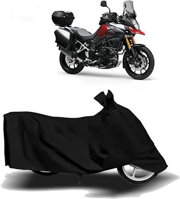 Mdstar Waterproof Two Wheeler Cover for Suzuki(V Strom 1000, Black)