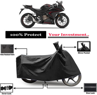 Amexride Two Wheeler Cover for Honda(CBR500R BS6, Black)
