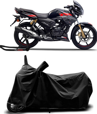 Auto World Waterproof Two Wheeler Cover for TVS(Apache RTR 180, Black)