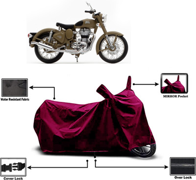 Amexride Two Wheeler Cover for Royal Enfield(Classic Desert Storm, Maroon)