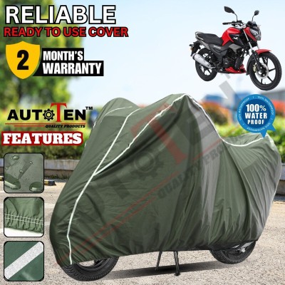 AUTOTEN Waterproof Two Wheeler Cover for TVS(Raider, Green, White)