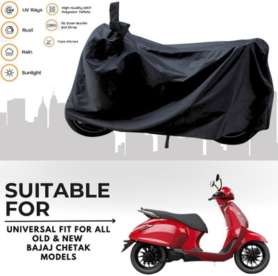 MADAFIYA Two Wheeler Cover for Bajaj(Urbanite Chetak BS6, Black)