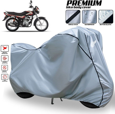 xodi Waterproof Two Wheeler Cover for Bajaj(CT100, Silver, Black)