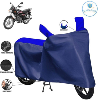MADAFIYA Waterproof Two Wheeler Cover for Hero(Splendor PRO, Blue, Multicolor)