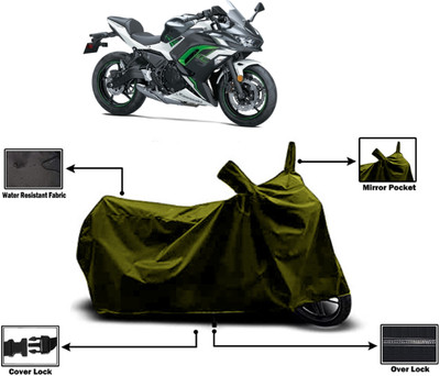 Amexride Two Wheeler Cover for Kawasaki(Ninja 650 BS6, Green)