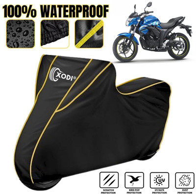 xodi Waterproof Two Wheeler Cover for Suzuki(Gixxer, Black, Yellow)
