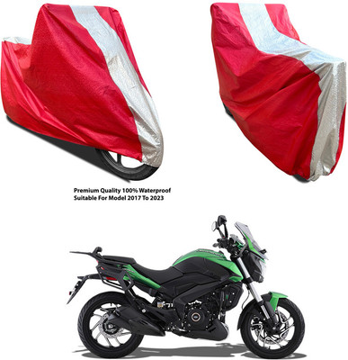 AutoGalaxy Waterproof Two Wheeler Cover for Bajaj(Dominar 400 BS6, Silver, Red)