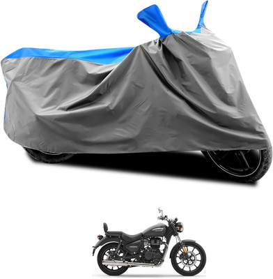 CODOKI Waterproof Two Wheeler Cover for Royal Enfield(Meteor 350, Grey, Blue)
