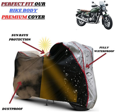 Delphinium Waterproof Two Wheeler Cover for Honda(CB350RS, Black, Silver)