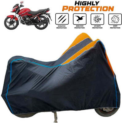 ZAQE Two Wheeler Cover for Hero(Glamour i3s, Black, Orange, Blue)