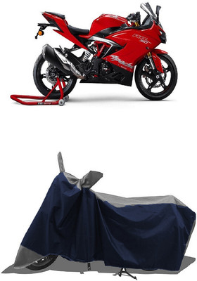 SUGASHRI Waterproof Two Wheeler Cover for TVS(Apache RTR 310 BS6, Grey, Blue)