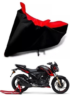 DSAMI Two Wheeler Cover for TVS(Apache RTR 200 Fi E100, Black, Red)