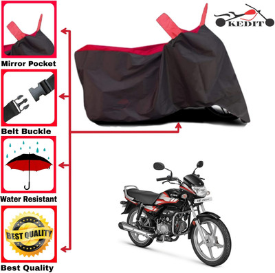 DeepShakshi AUTOMOTIVE Two Wheeler Cover for Hero(HF Deluxe, Red, Black)