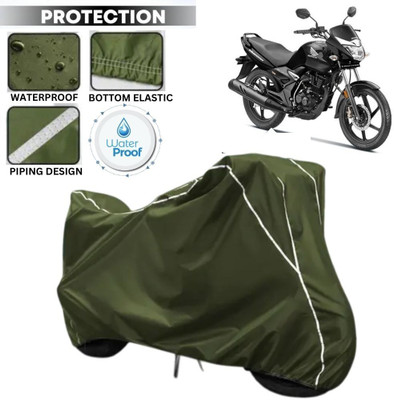 kerwa Waterproof Two Wheeler Cover for Honda(Unicorn, Green, White)