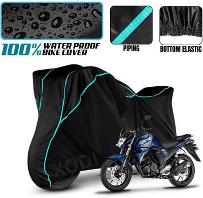xodi Waterproof Two Wheeler Cover for Yamaha(FZ S V3 BS6, Black, Blue)