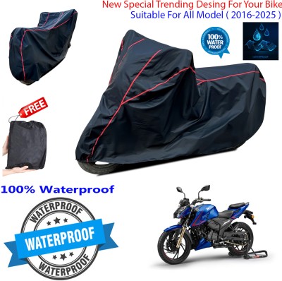 OliverX Waterproof Two Wheeler Cover for TVS(Apache RTR 200, Black)