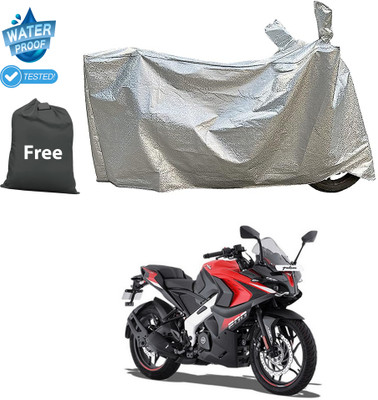 CODOKI Waterproof Two Wheeler Cover for Bajaj(Pulsar RS200 BS6, Silver)