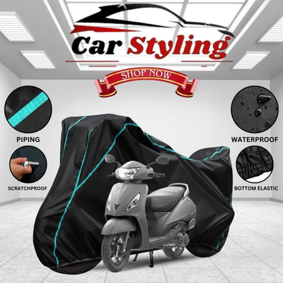 Car Styling Waterproof Two Wheeler Cover for TVS(Jupiter, Black, Blue)