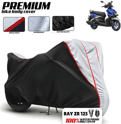 Mwiss Waterproof Two Wheeler Cover for Yamaha(RayZR 125, Black, Silver)