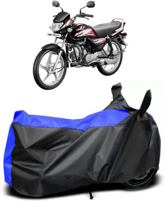 RM Collections Waterproof Two Wheeler Cover for Hero(HF Deluxe, Blue, Black)