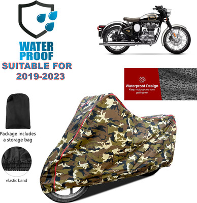PAGORA Waterproof Two Wheeler Cover for Royal Enfield(Classic Chrome, Yellow)