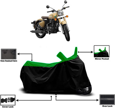 Amexride Two Wheeler Cover for Royal Enfield(Classic 350 Signals, Green)