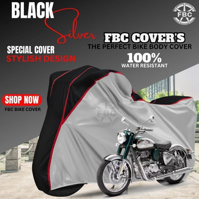 FBC Waterproof Two Wheeler Cover for Royal Enfield(Bullet, Silver)